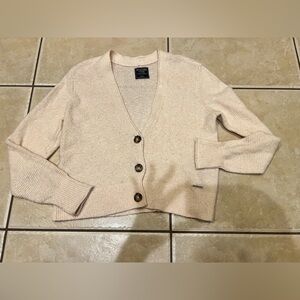Abercrombie & Fitch Women's Light Pink Button-Up Cardigan